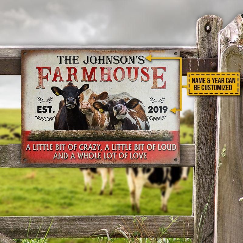 Personalized Cattle Farmhouse A Little Bit Of Customized Classic Metal Signs