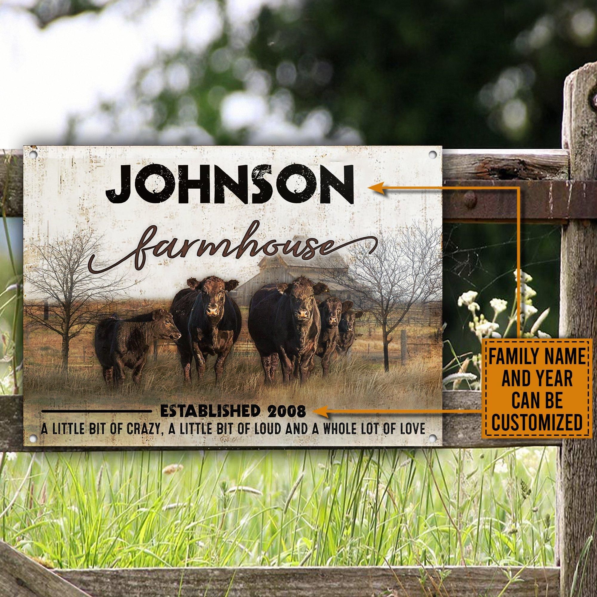 Personalized Angus Cattle Lot Of Love Customized Classic Metal Signs