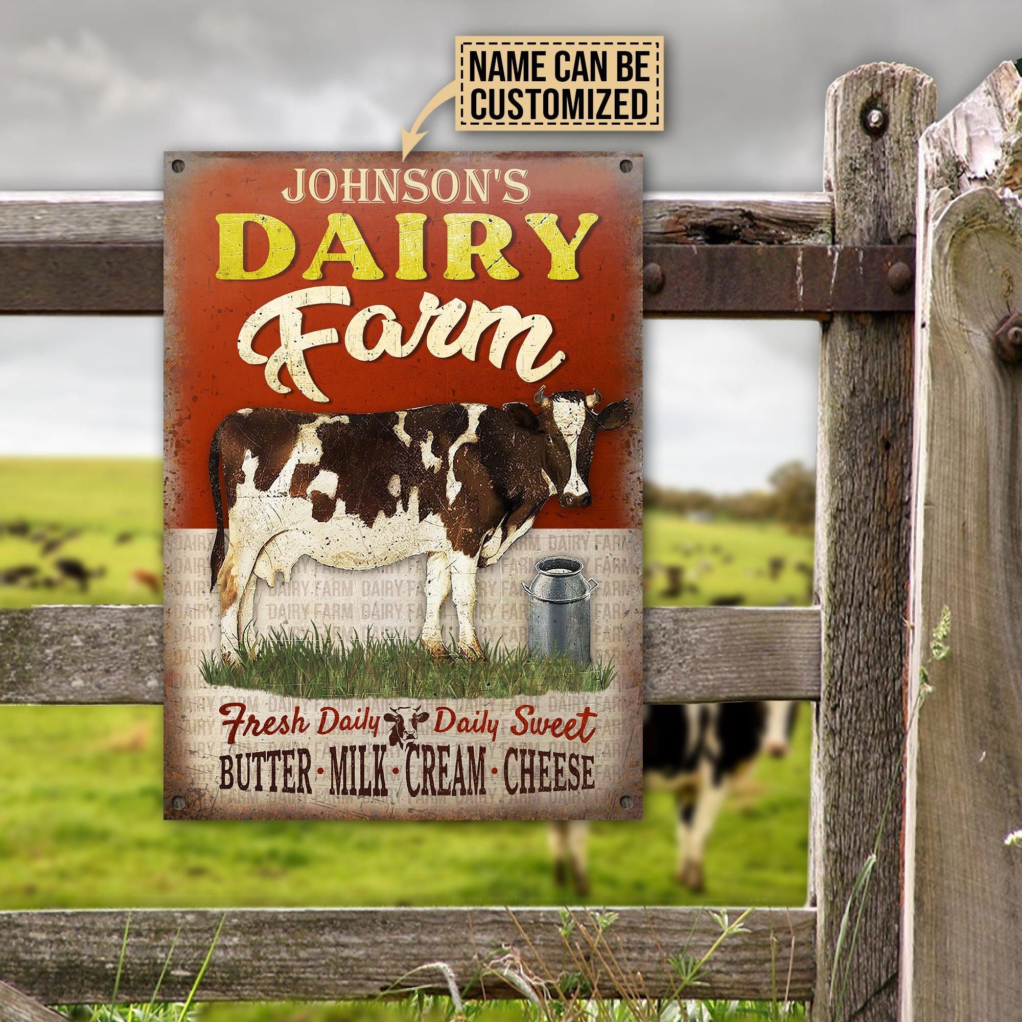 Personalized Cattle Market Farm Fresh Daily Customized Classic Metal Signs