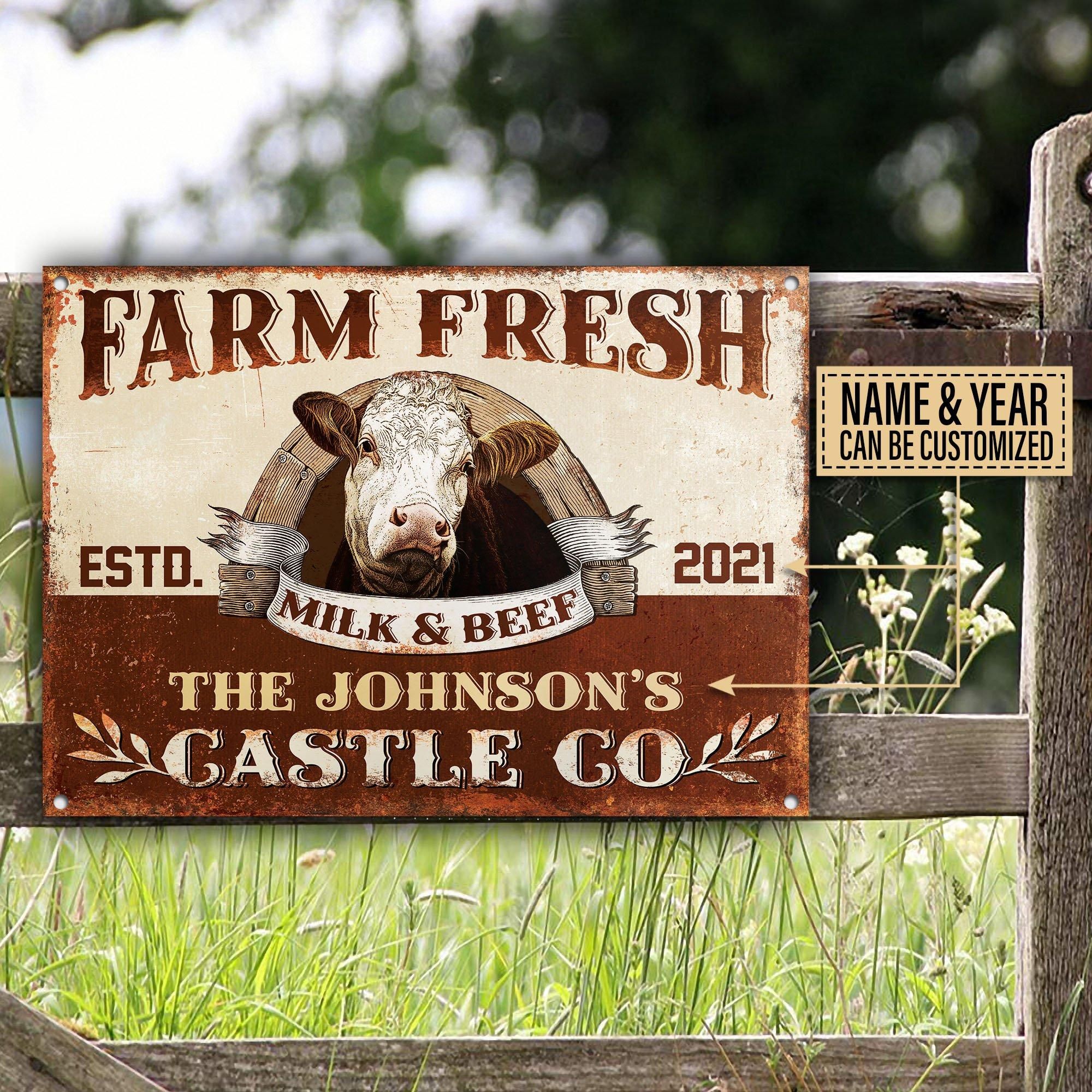 Personalized Cattle Simmental Cattle Co Customized Classic Metal Signs