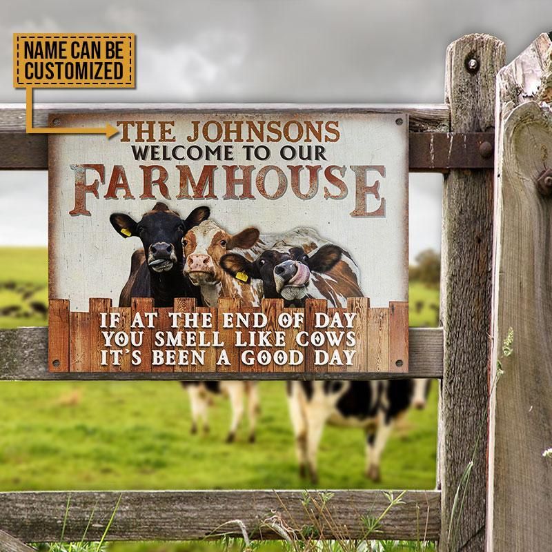 Personalized Cattle Smell Like Cows Customized Classic Metal Signs