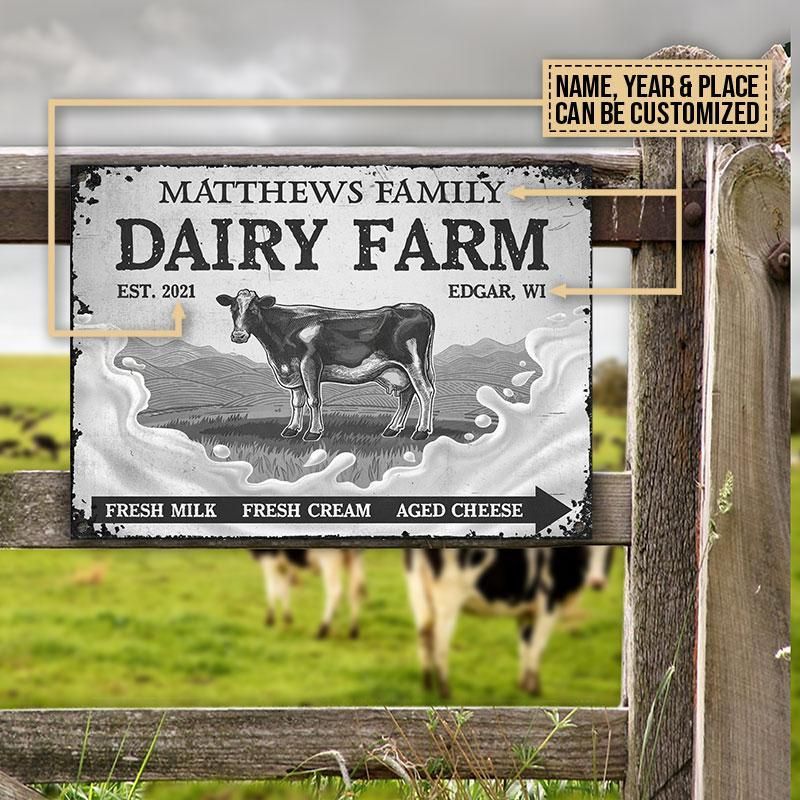Personalized Cattle Dairy Farm Customized Classic Metal Signs