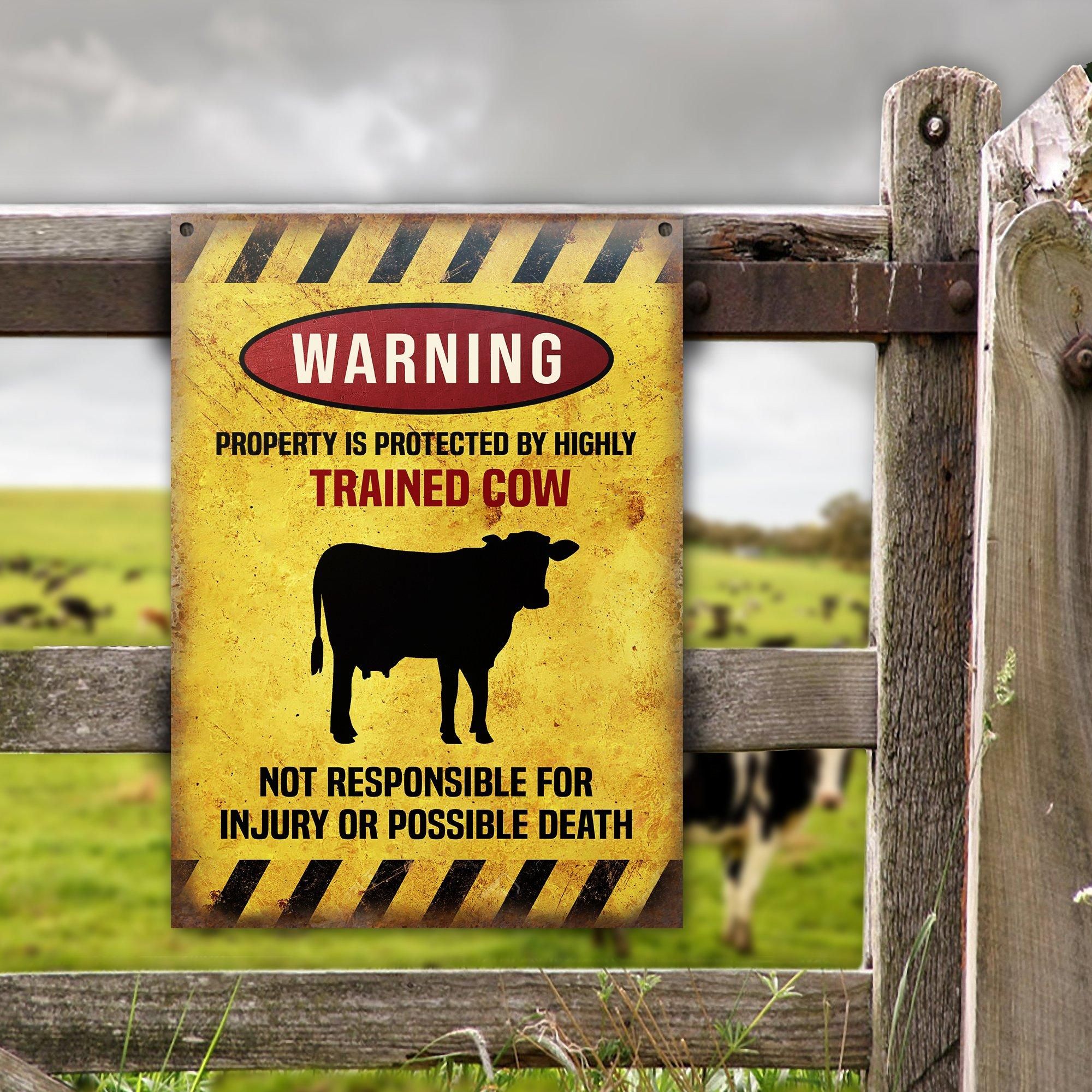 Farming Highly Trained Cattle Customized Classic Metal Signs