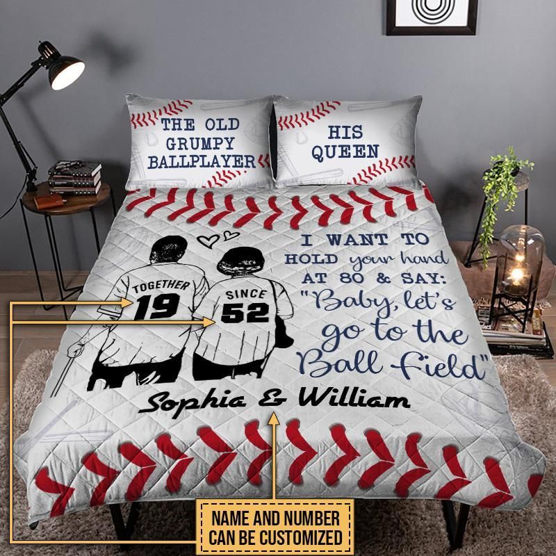 Personalized Baseball Together Since Customized Quilt Set