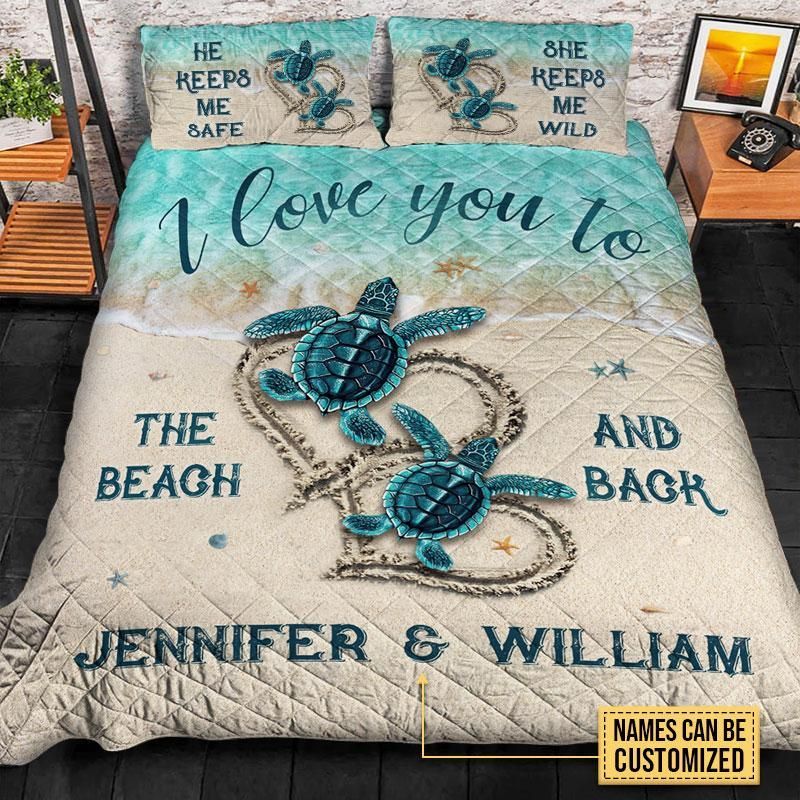 Personalized Sea Turtle Beach And Bach Customized Quilt Set PANQBS0081