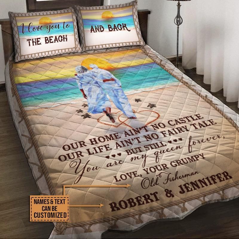 Personalized Beach Sunset To The Beach Customized Quilt Set