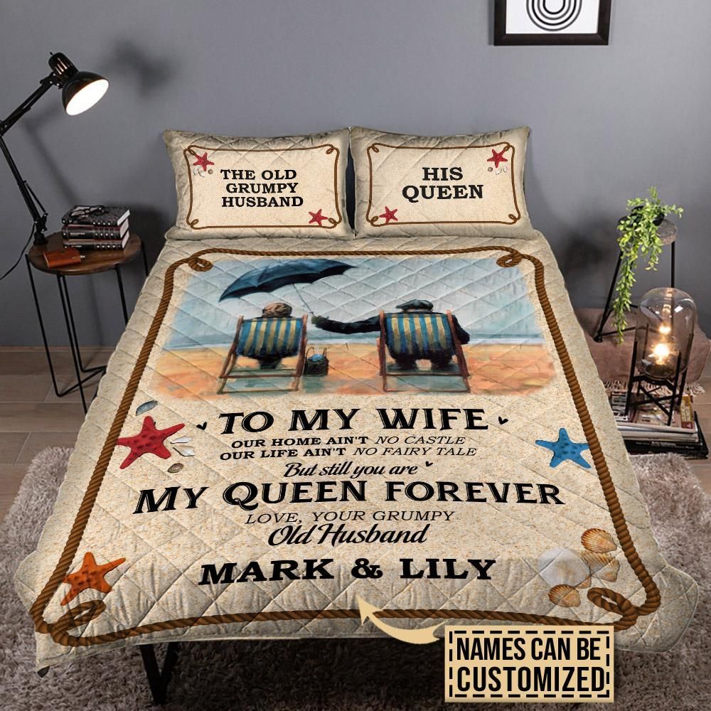 Personalized Beach Our Home Ain't No Castle Customized Quilt Set