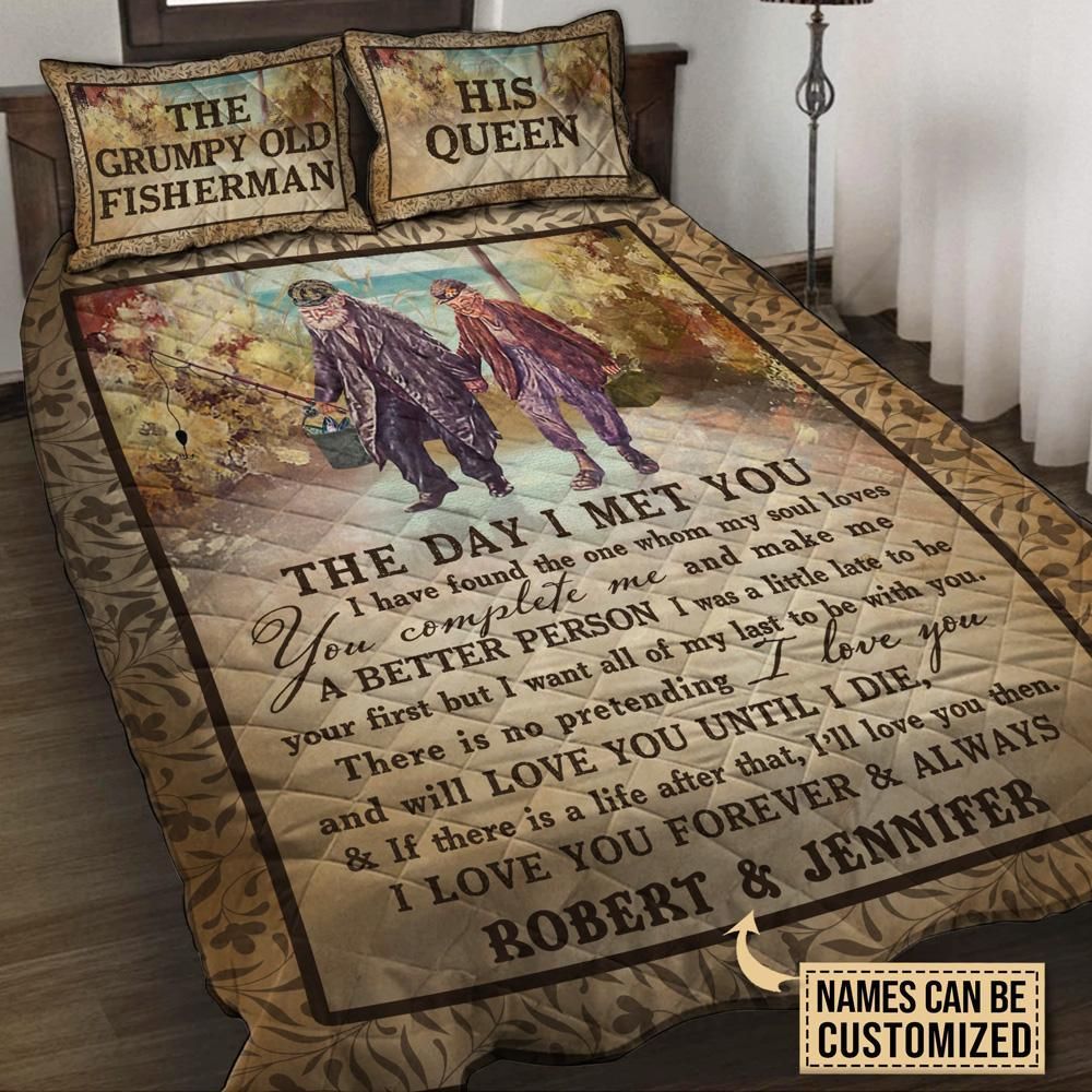 Personalized Fishing The Day I Met You Customized Quilt Set