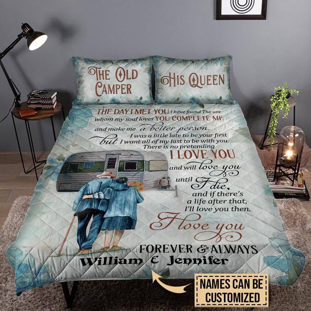 Personalized Camping The Day I Met Customized Quilt Set