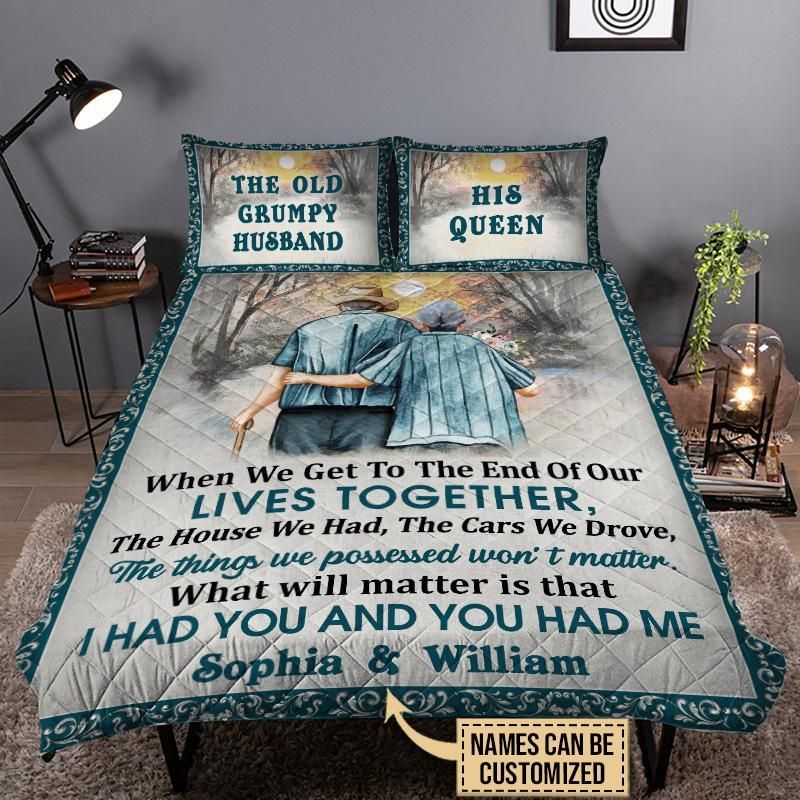 Personalized Family Old Couple When We Get Customized Quilt Set
