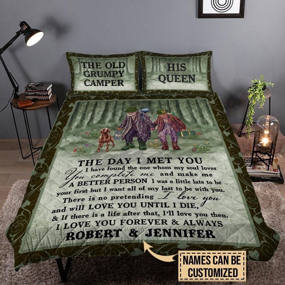 Personalized Camping The Day I Met You Customized Quilt Set