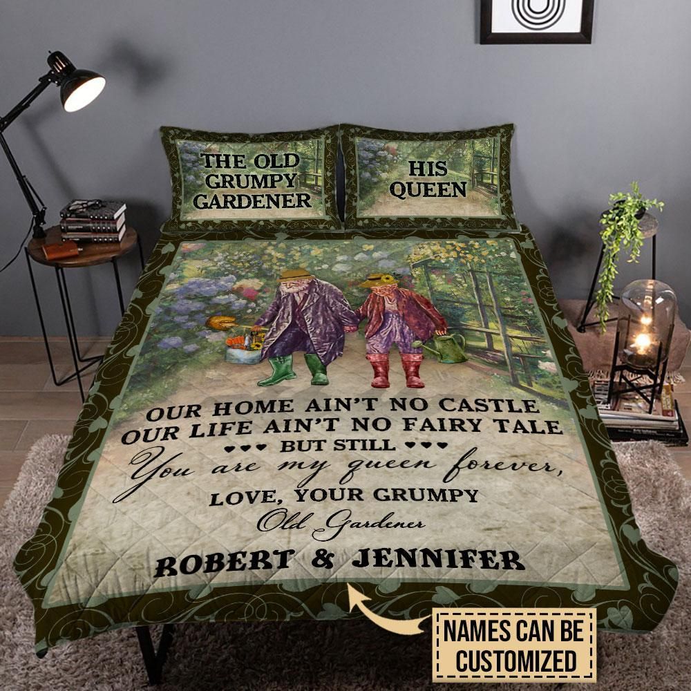 Personalized Garden Our Home Ain't No Castle Customized Quilt Set