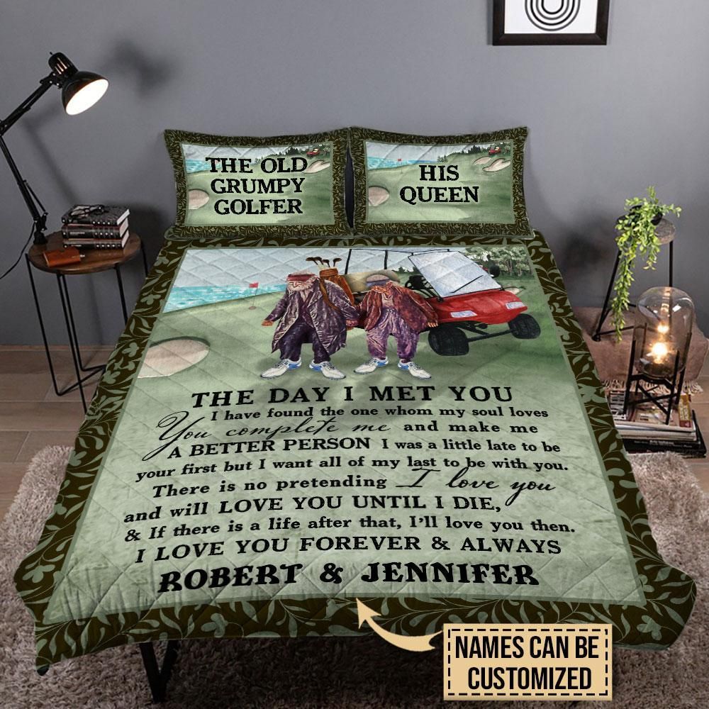 Personalized Golf The Day I Met You Customized Quilt Set