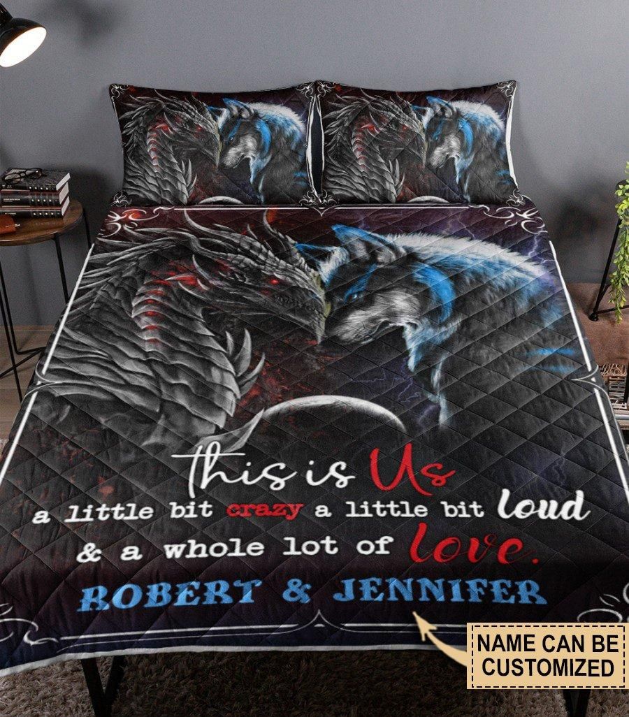 Personalized Dragon Wolf This Is Us Quilt Set