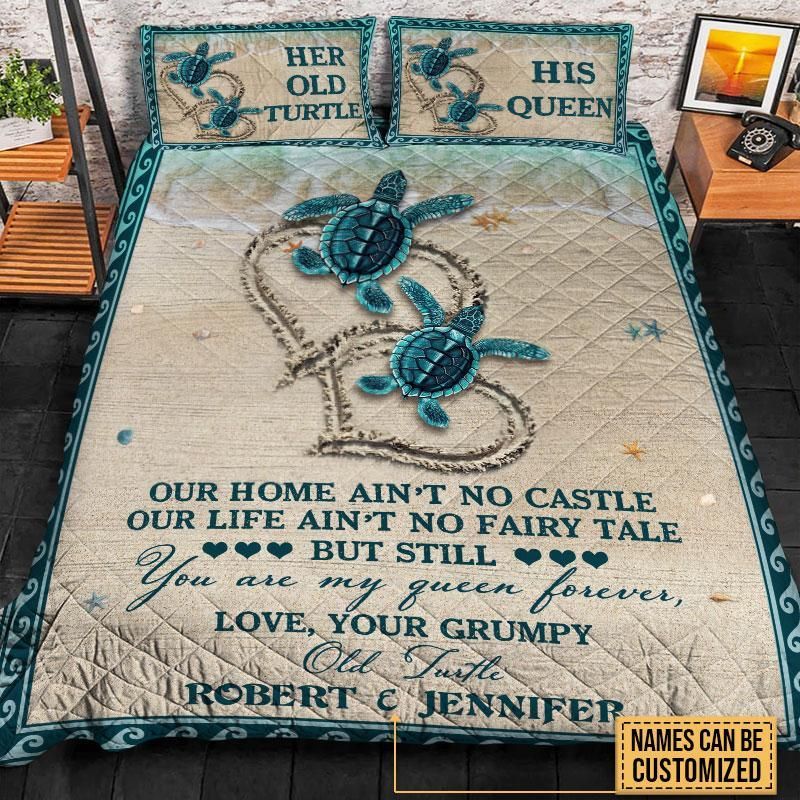 Personalized Sea Turtle Our Home Customized Quilt Set