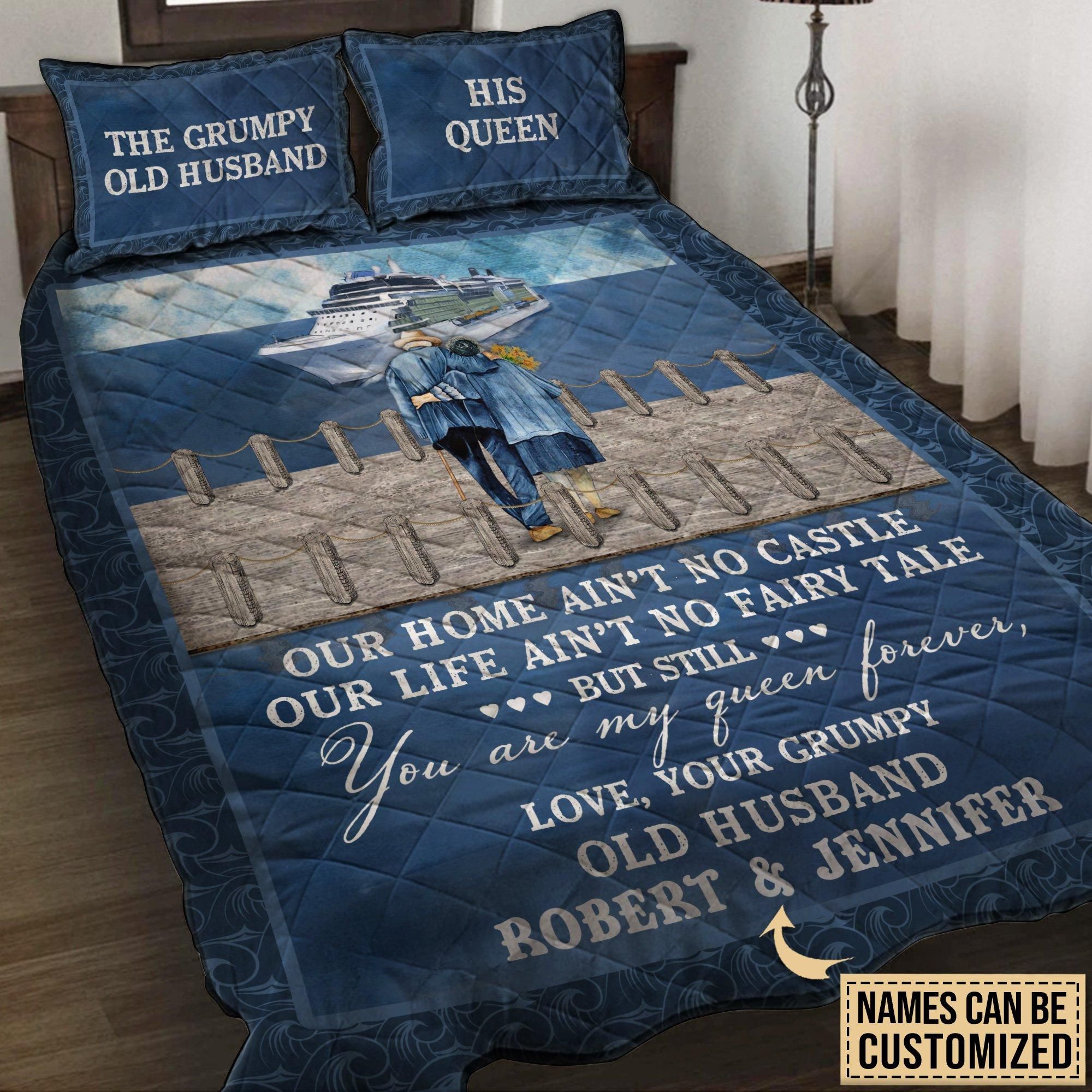 Personalized Cruising My Queen Customized Quilt Set