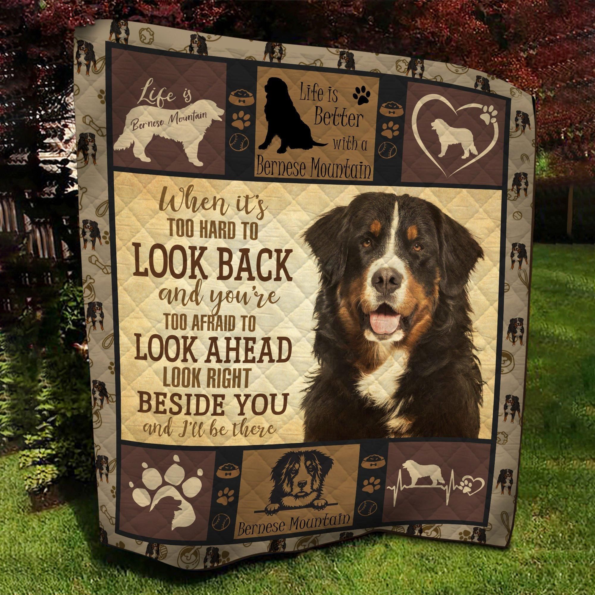 Look Back Look Ahead Bernese Mountain Dog Quilt