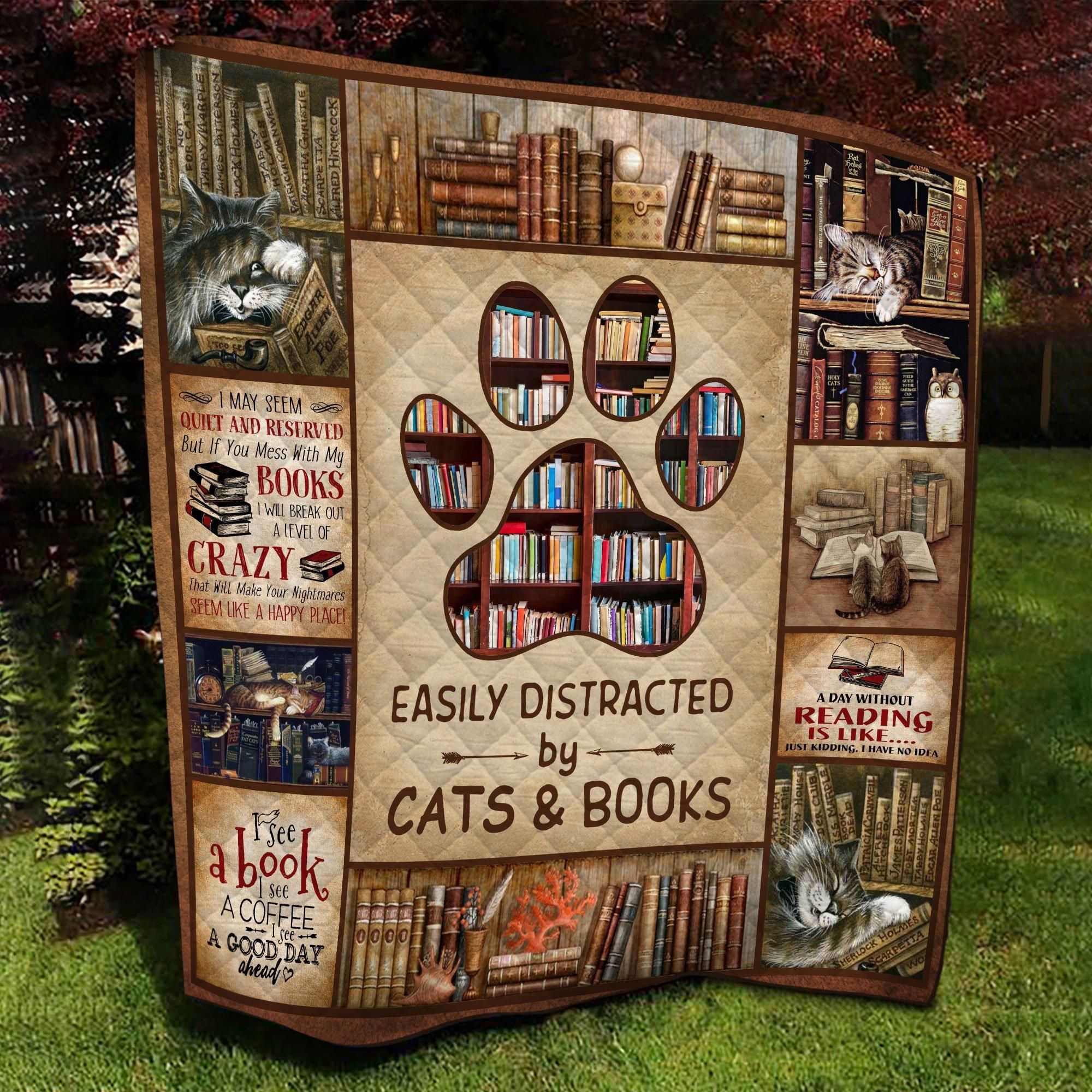 Easily Distracted Book Cat Quilt