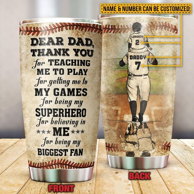 Personalized Baseball Dad And Son Thank You Customized Tumbler