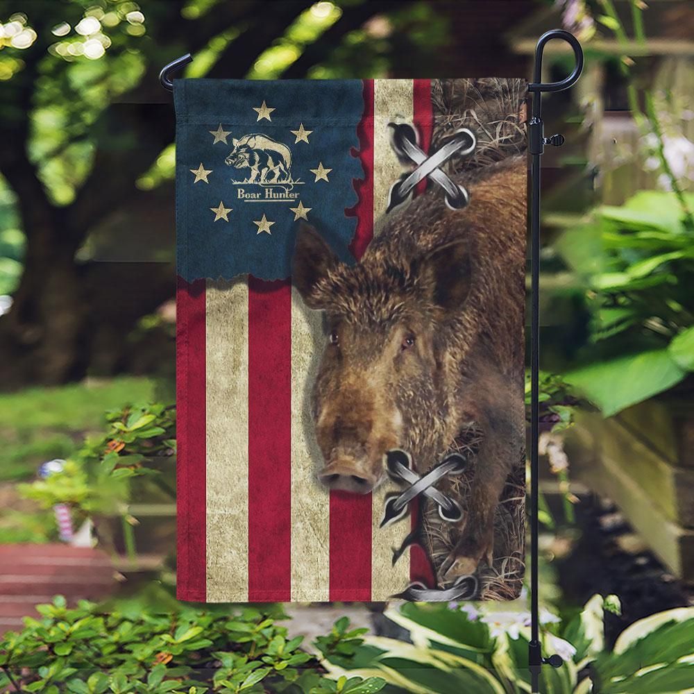 US Boar Hunter Garden Flag