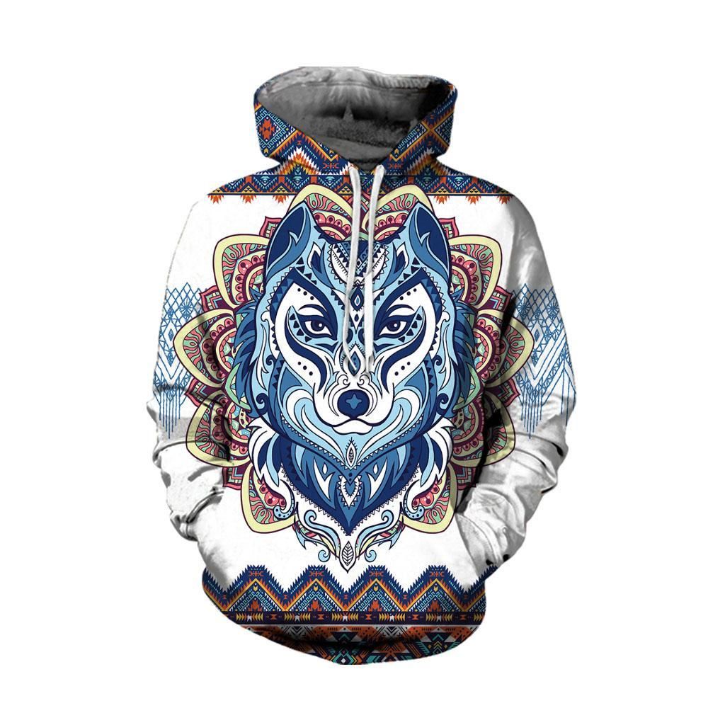 3D All Over Wolf Bohemian Style