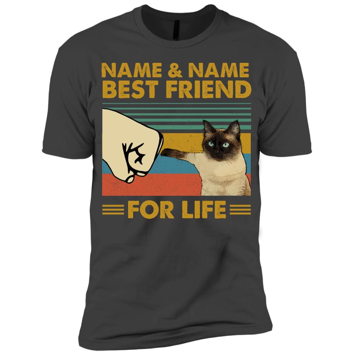 Personalized - Best Friend For Life Siamese Cat Premium Short Sleeve T-Shirt