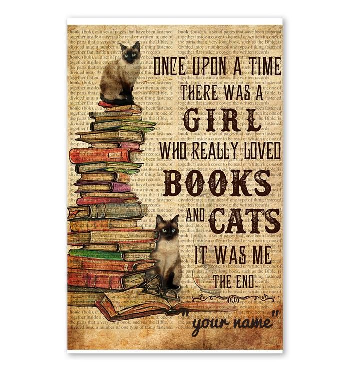 Personalized -Books And Cats Once Upon A Time Poster