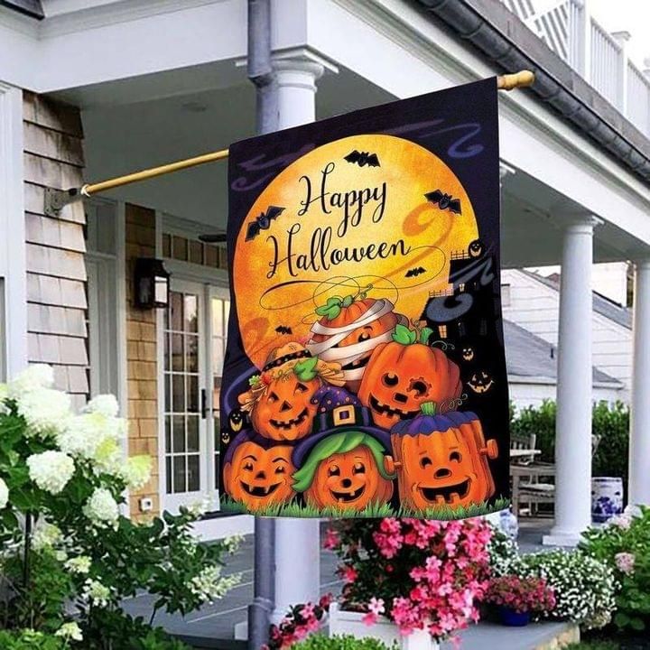 Happy Halloween Pumpkin House Flag