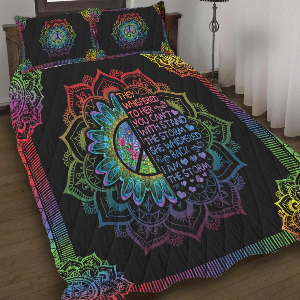 They Whispered To Her You Cant Withstand The Storm Hippie Quilt Set PAN