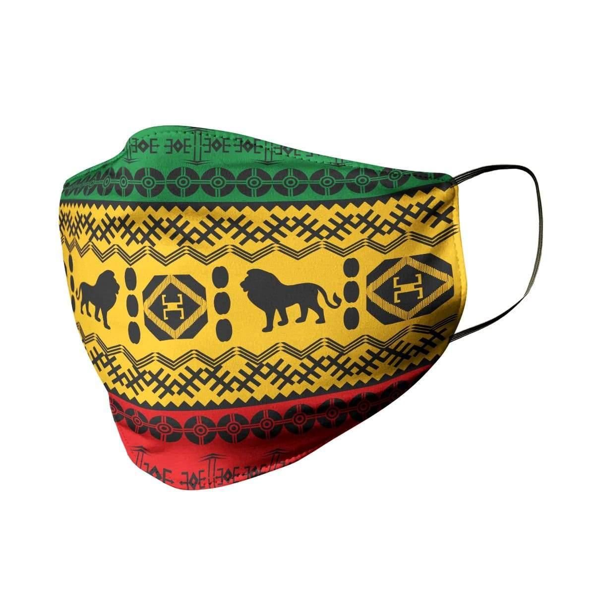 African Pattern Lion Face Shield