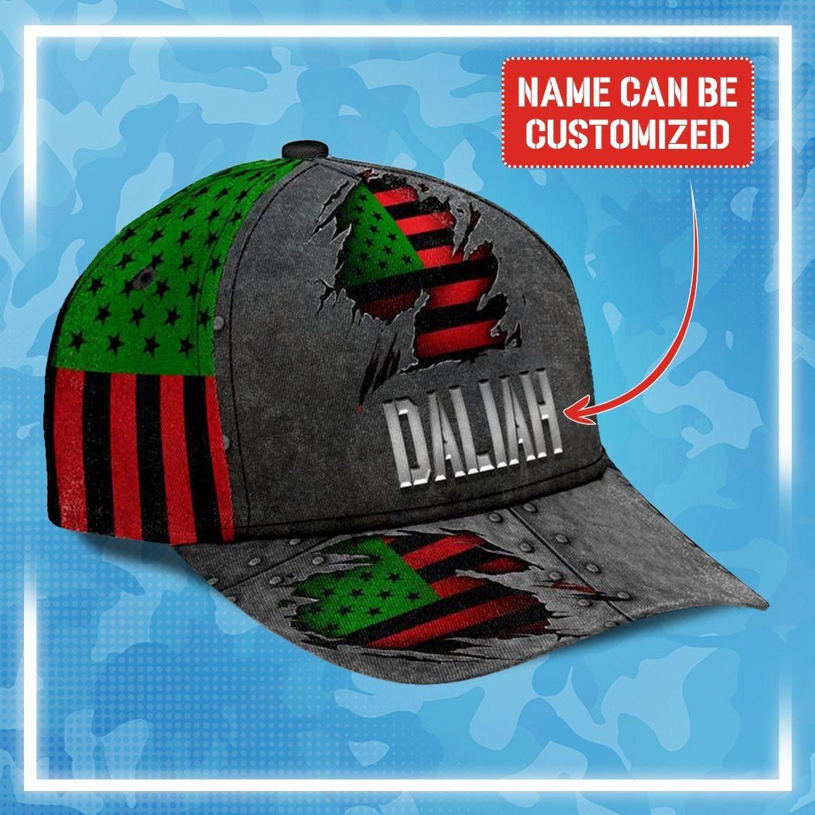Personalized African American Flag Classic Cap