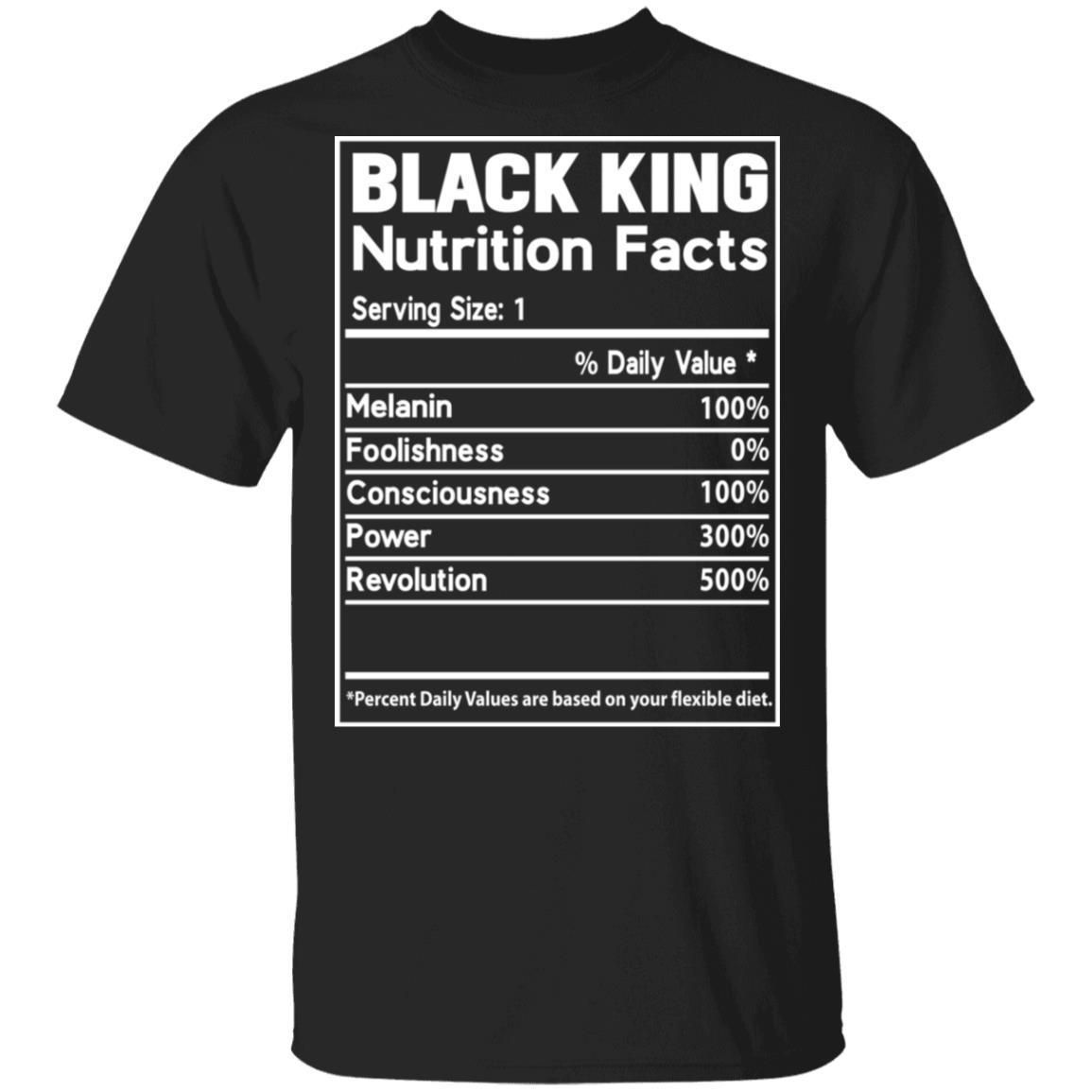 Black King Nutrition Facts T-shirt