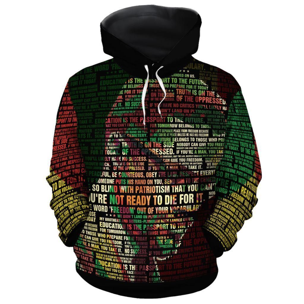 Malcolm X Inspiring Quotes All-Over Hoodie