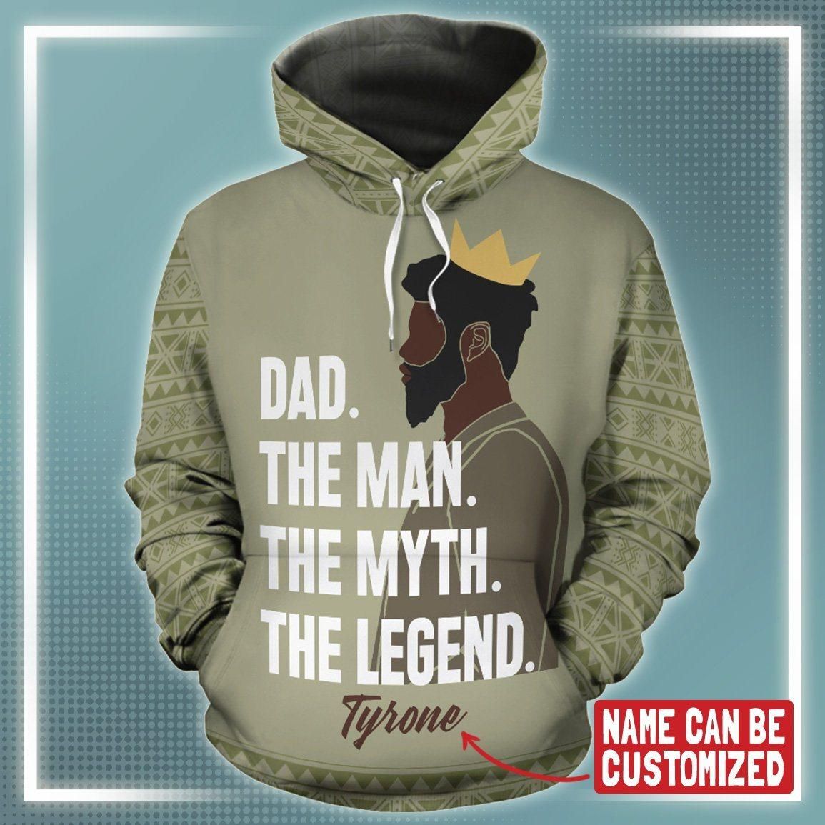 Personalized Black Dad All-over Hoodie