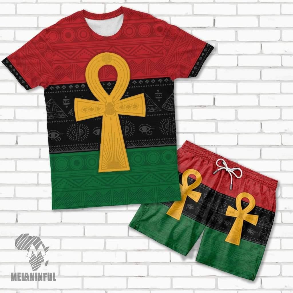Pan African Ankh T-shirt And Shorts Set