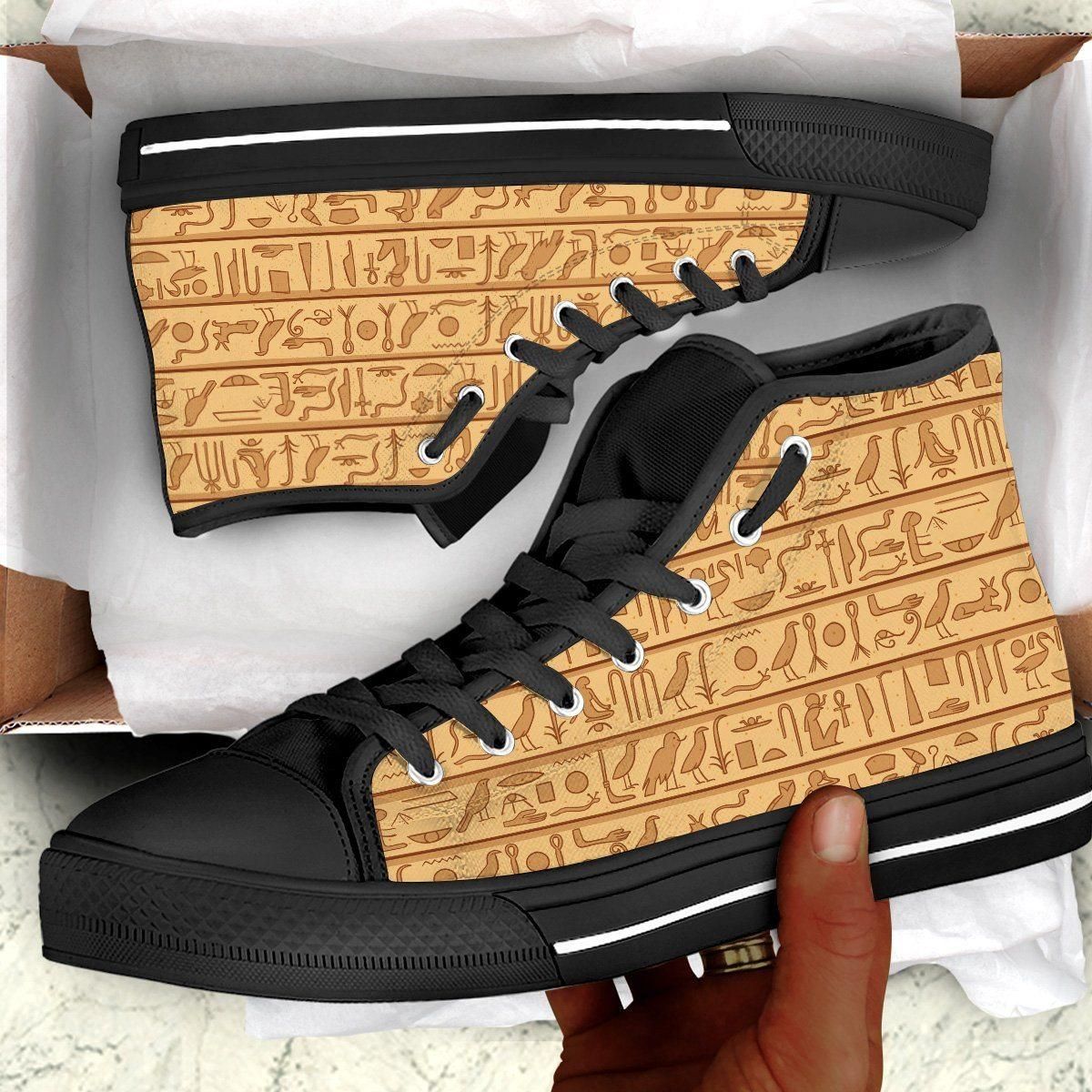Egyptian Hieroglyphics High Top Shoes