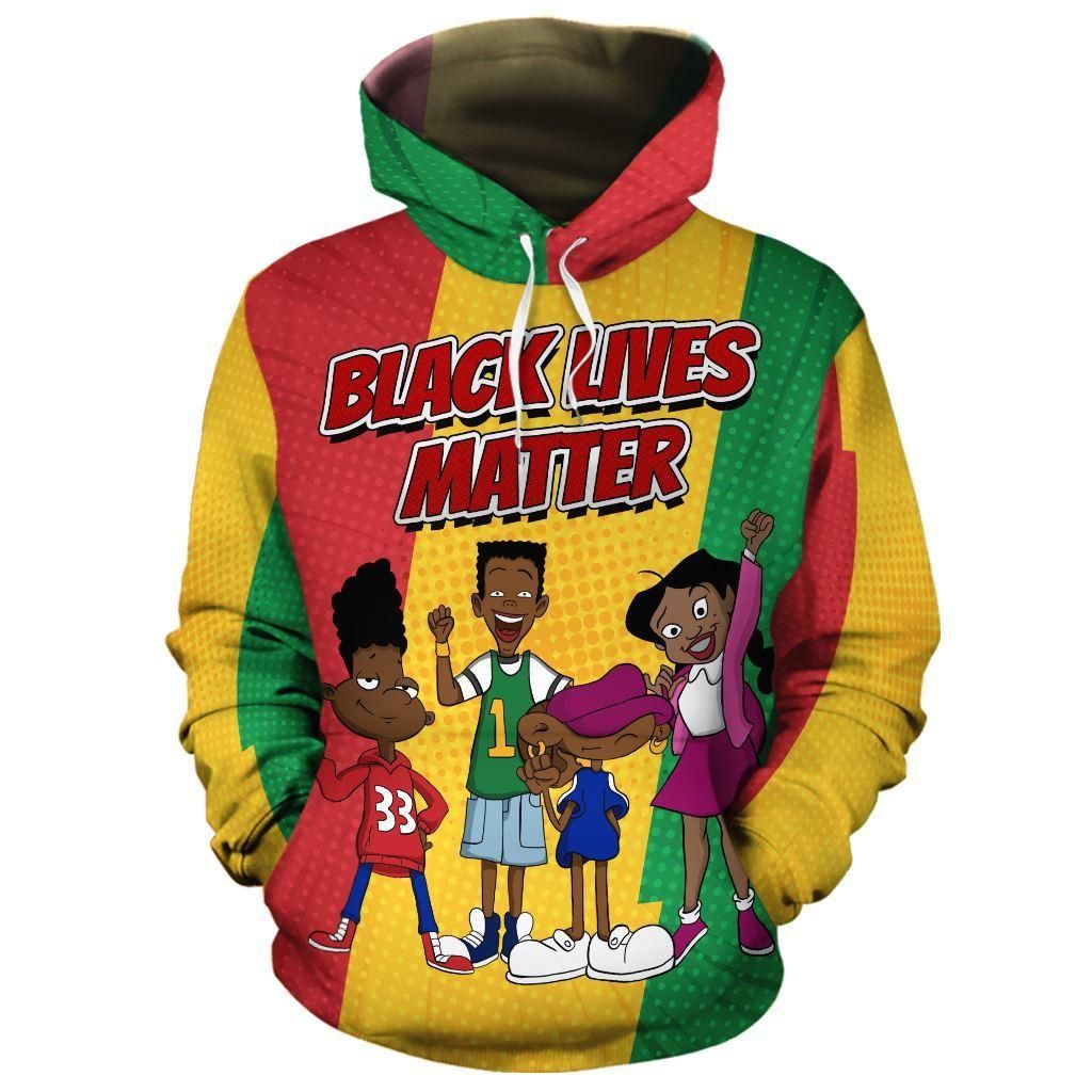 Black Cartoon Characters All-Over Hoodie