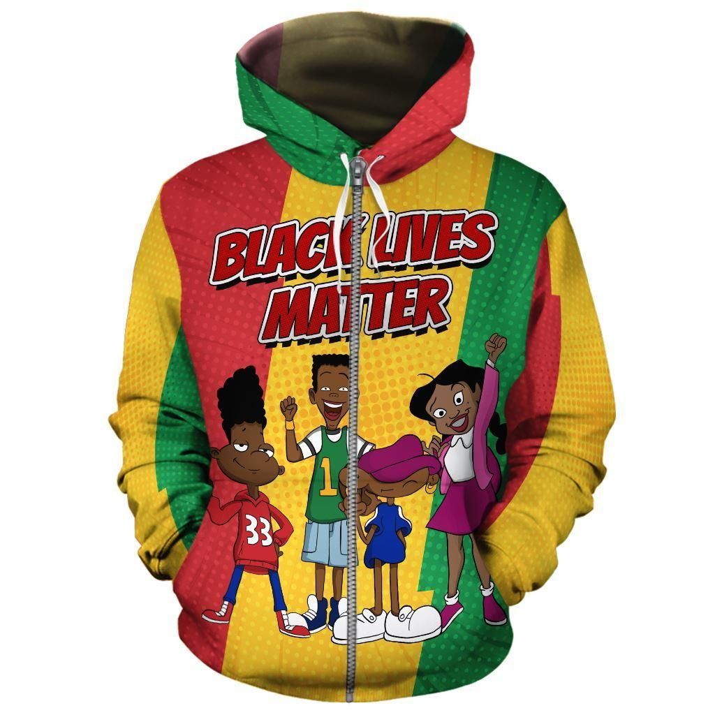 Black Cartoon Characters All-Over Hoodie – Bestie-inc