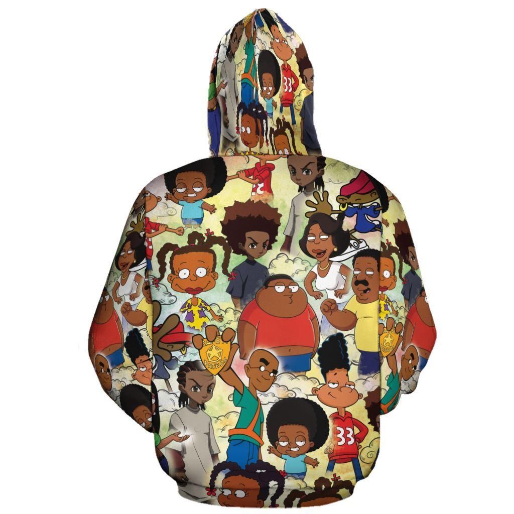 Black Animated Characters All-Over Hoodie PAN3HD0199