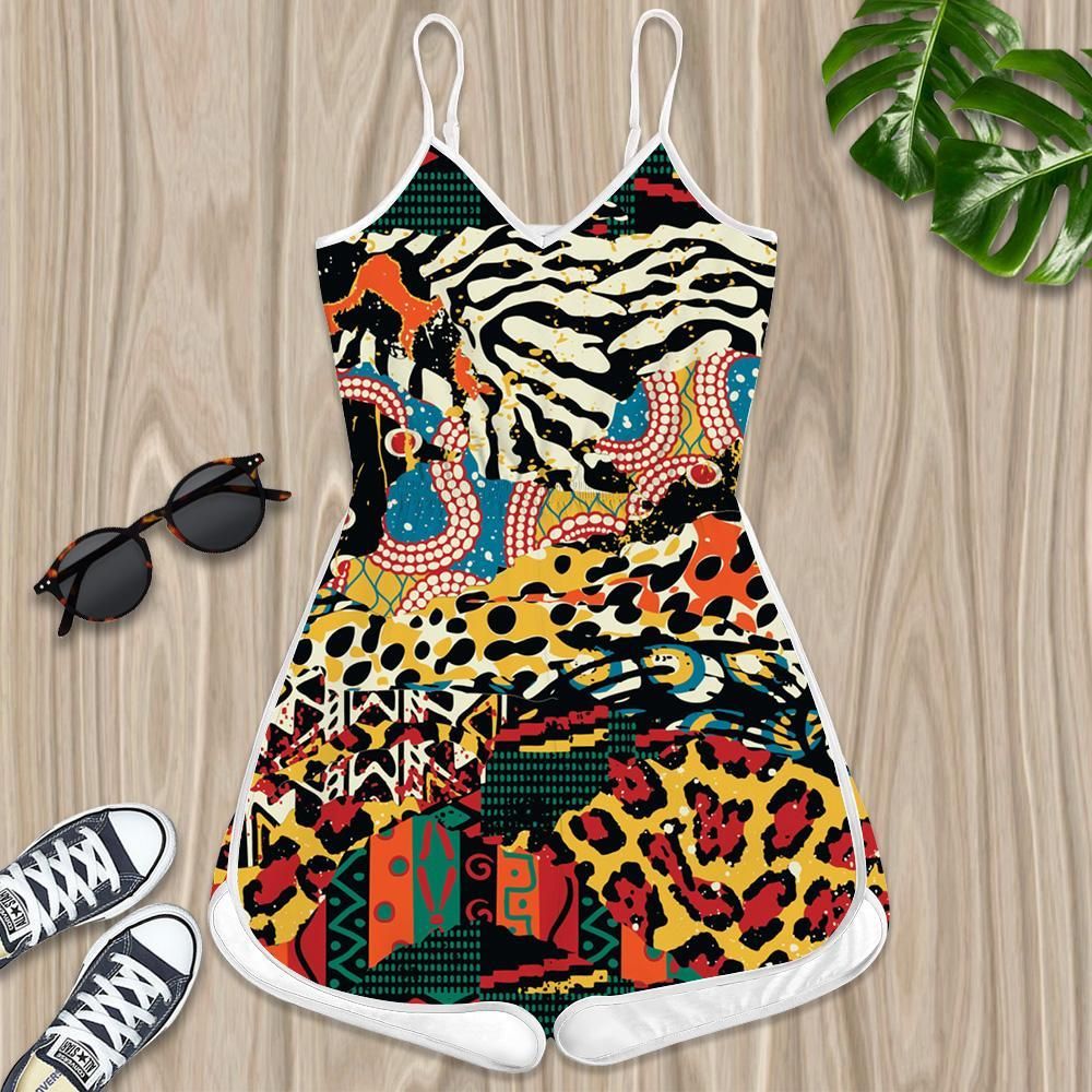 African Patchwork Women Rompers