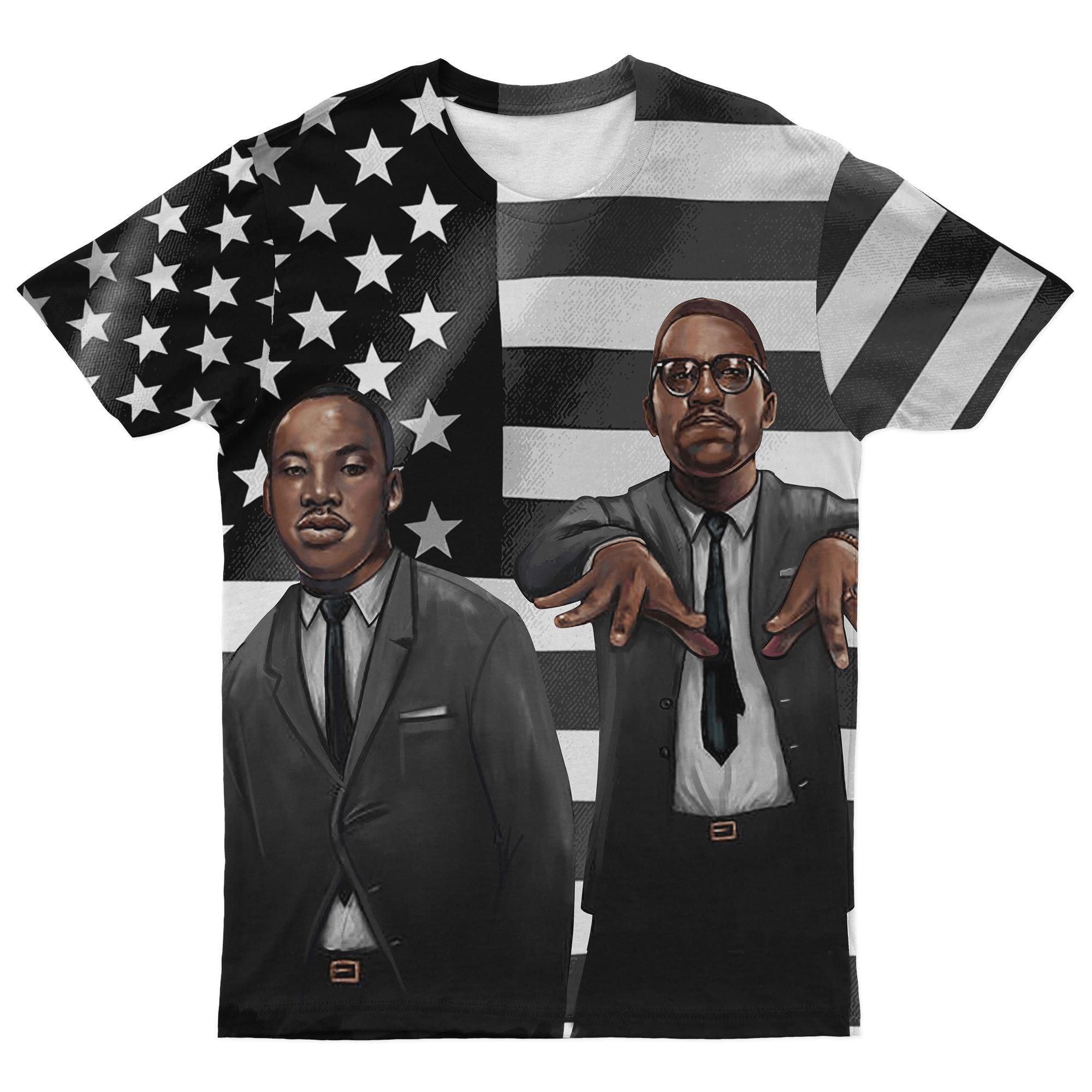 MLK ft Malcolm X T-shirt