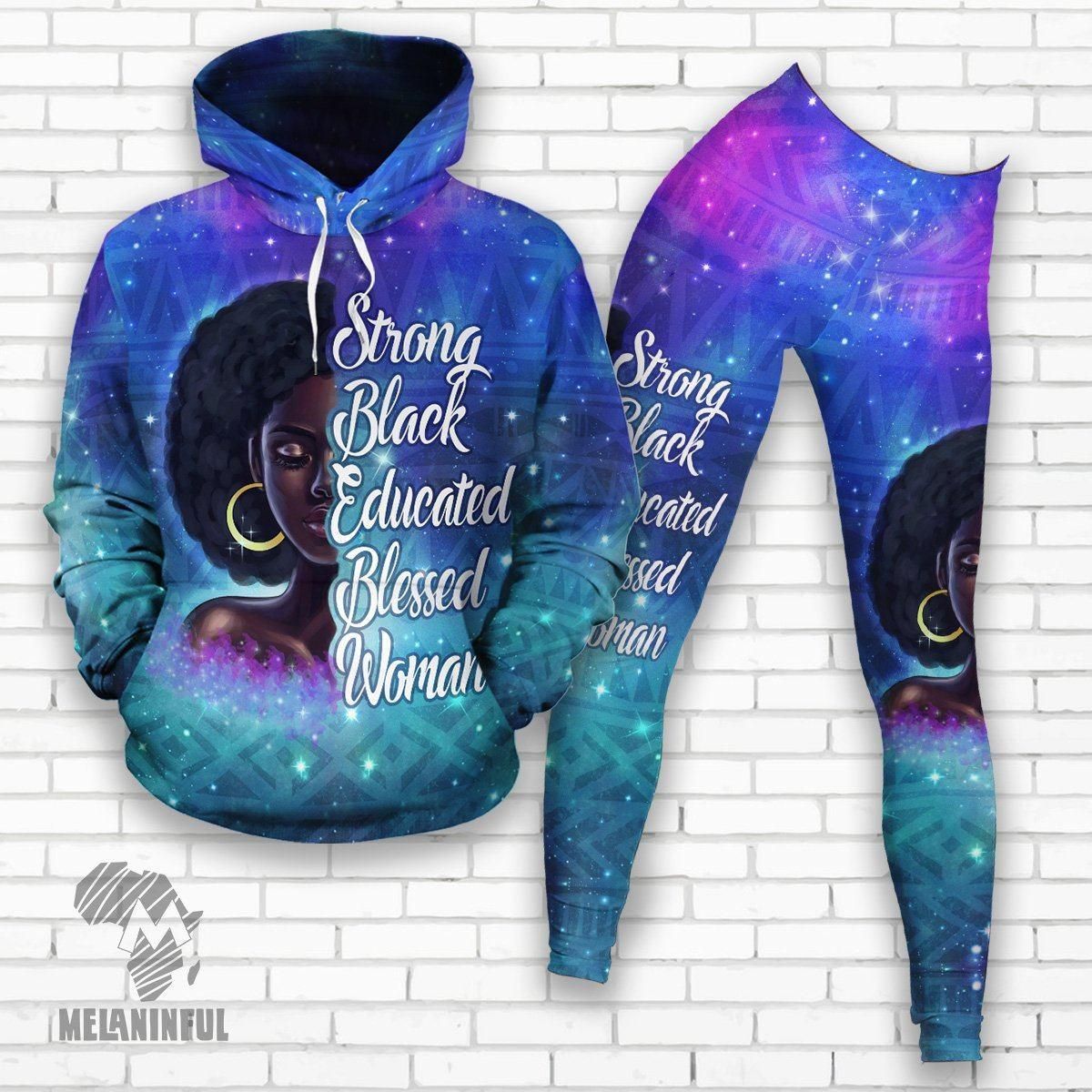 Strong Black Educated Blessed Woman Fleece All-over Hoodie And Legging Set