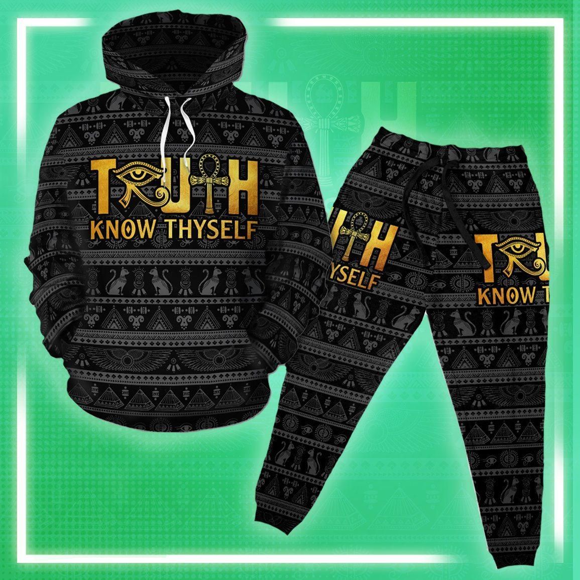 Truth Know Thyself 2 All-over Hoodie And Joggers Set