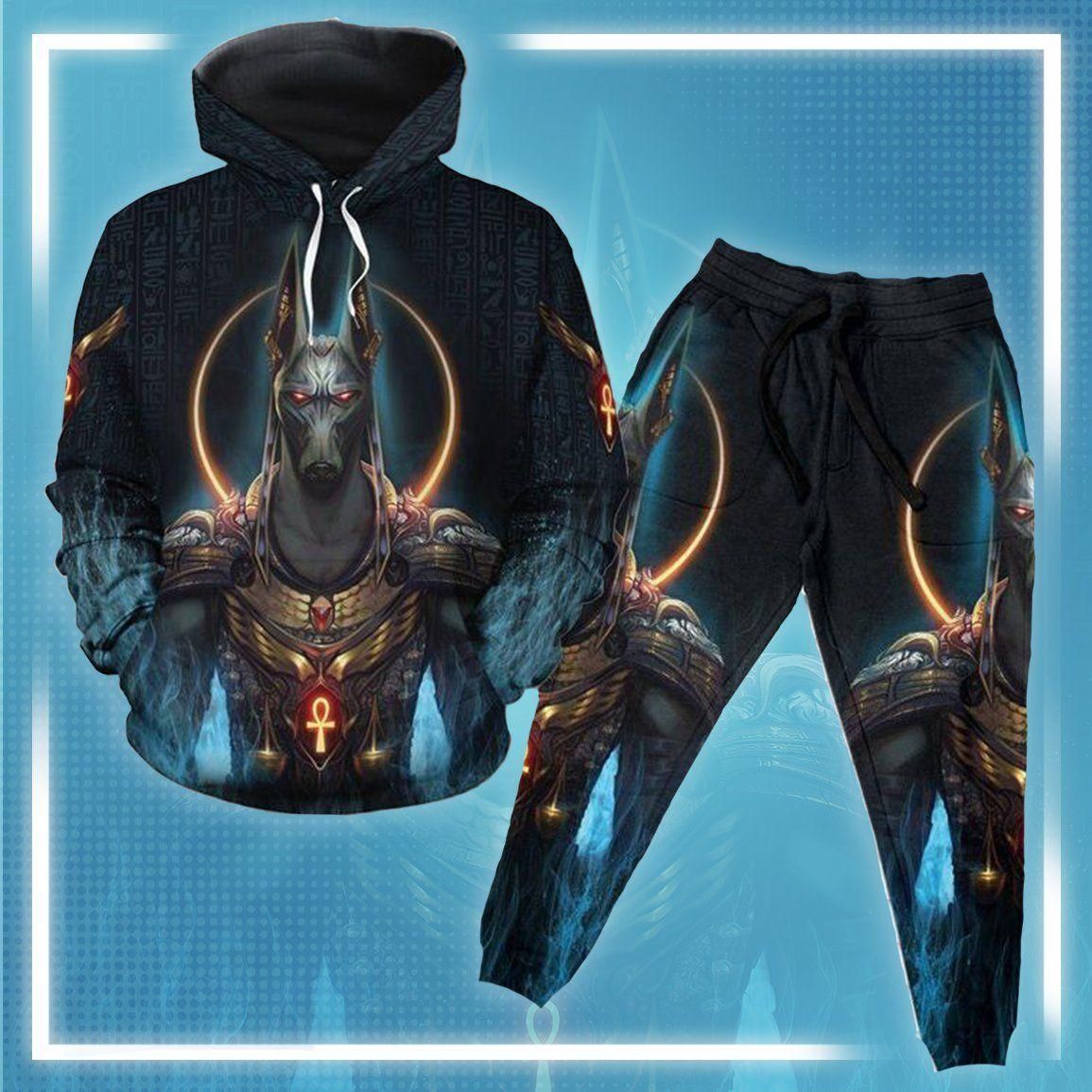 Anubis God All-over Hoodie And Joggers Set PAN3DSET0123