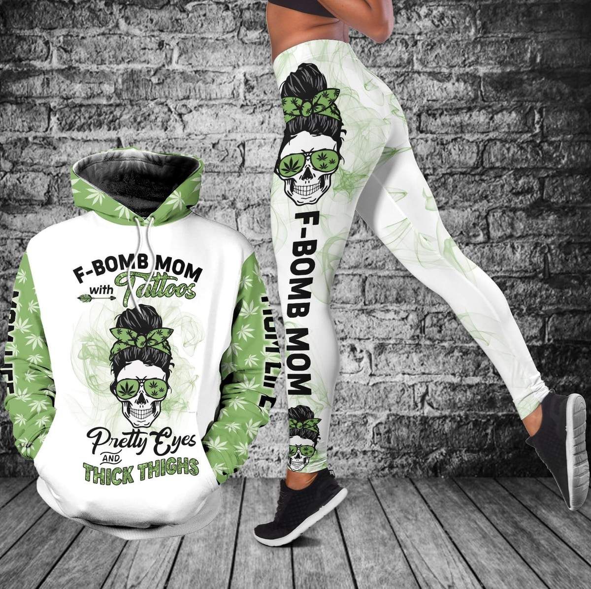 F-Bomp Mom With Tattoos Mother's Day Gift Hoodie And Legging Set