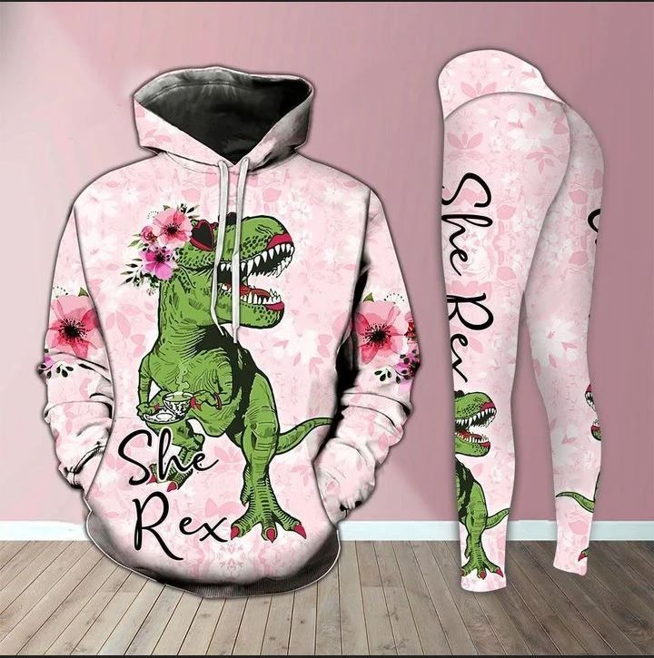 She Rex Dinasour Mom Mother's Day Gift Hoodie And Legging Set
