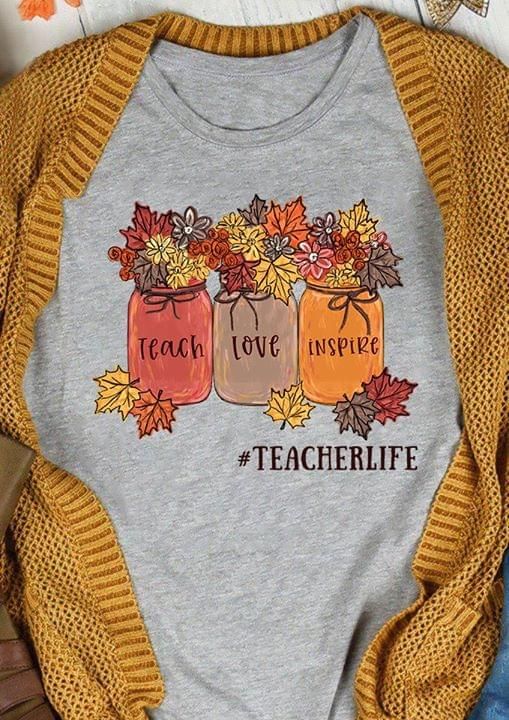 Teach Love Inspire Teacher Fall Tshirt PAN2TS0029
