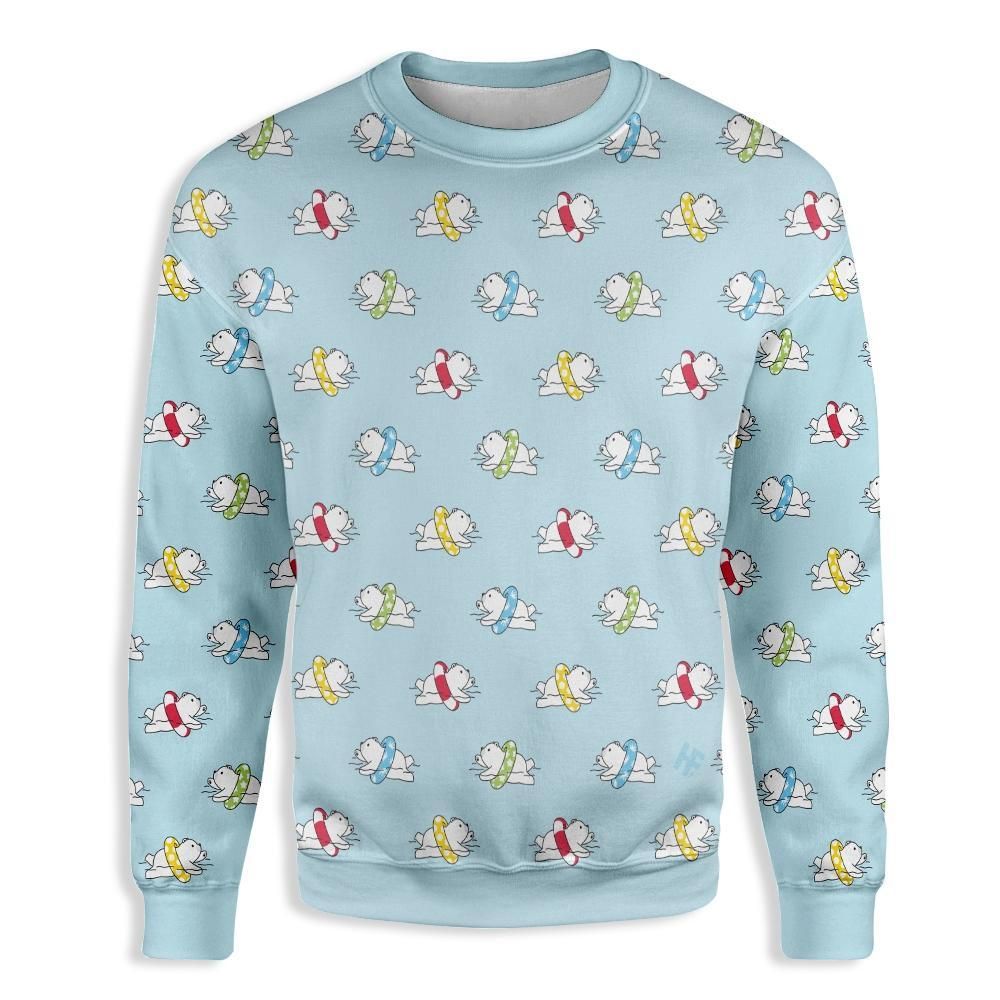 Seamless Swimming Cute Polar Bear Christmas EZ20 3010 All Over Print Sweatshirt