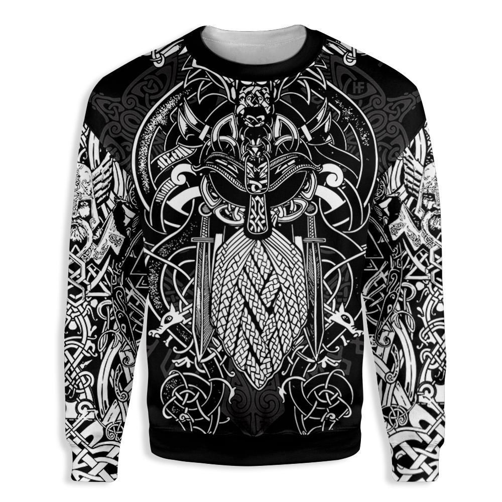 Viking Odin Tattoo EZ14 3010 All Over Print Sweatshirt