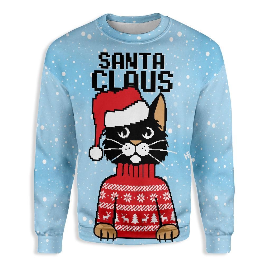 Christmas Santa Claus Cat EZ16 2610 All Over Print Sweatshirt